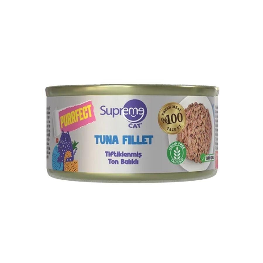 Supreme Cat Purrfect Tiftiklenmiş Ton Balıklı Yetişkin Kedi Konservesi 70 GR | SRC: Barcode: 8685038280079